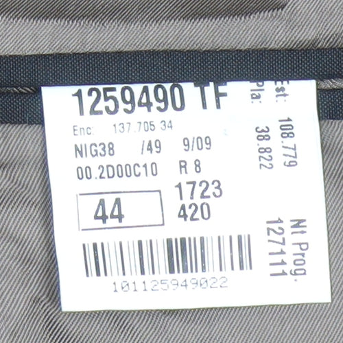 Nigel Hall Men's Black Wool Blazer Size 44 Regular Fit