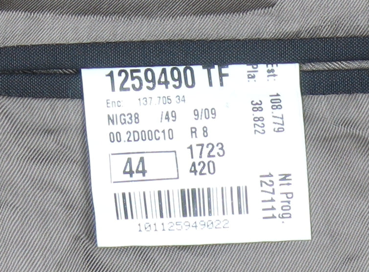 Nigel Hall Men's Black Wool Blazer Size 44 Regular Fit