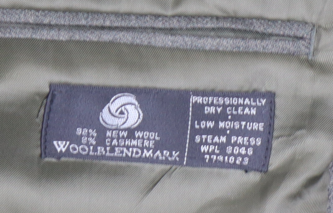 Alfani Men's Grey Blazer Size 44L Wool Cashmere