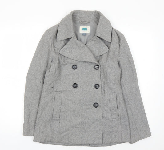 Old Navy Women's Grey Pea Coat Size 8 Classic Style