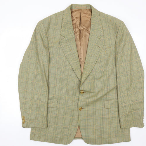 Austin Reed Mens Beige Check Wool Blazer Size 44R