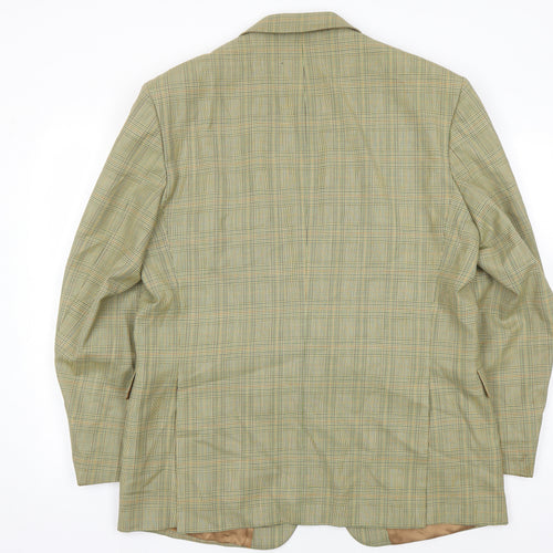 Austin Reed Mens Beige Check Wool Blazer Size 44R