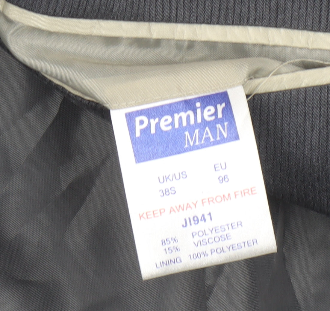 Grey Premier Man Men's Short Blazer, Size 38S