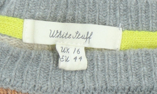 White Stuff Women's Multicoloured Crew Neck Jumper - Size 16