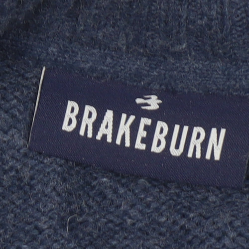 Brakeburn Men's Blue Geometric Pullover Jumper 2XL