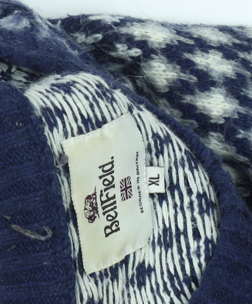 Bellfield Men's Grey XL Fair Isle Pullover Jumper
