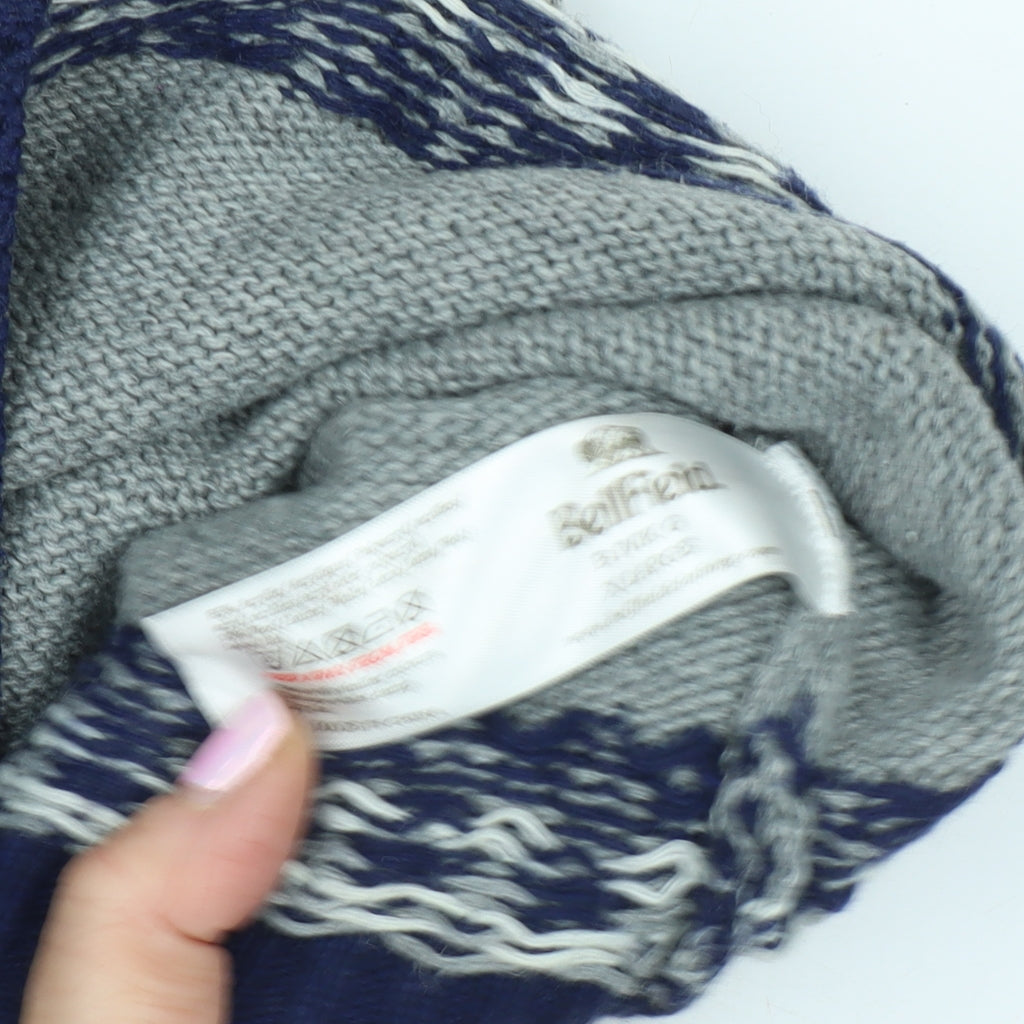 Bellfield Men's Grey XL Fair Isle Pullover Jumper