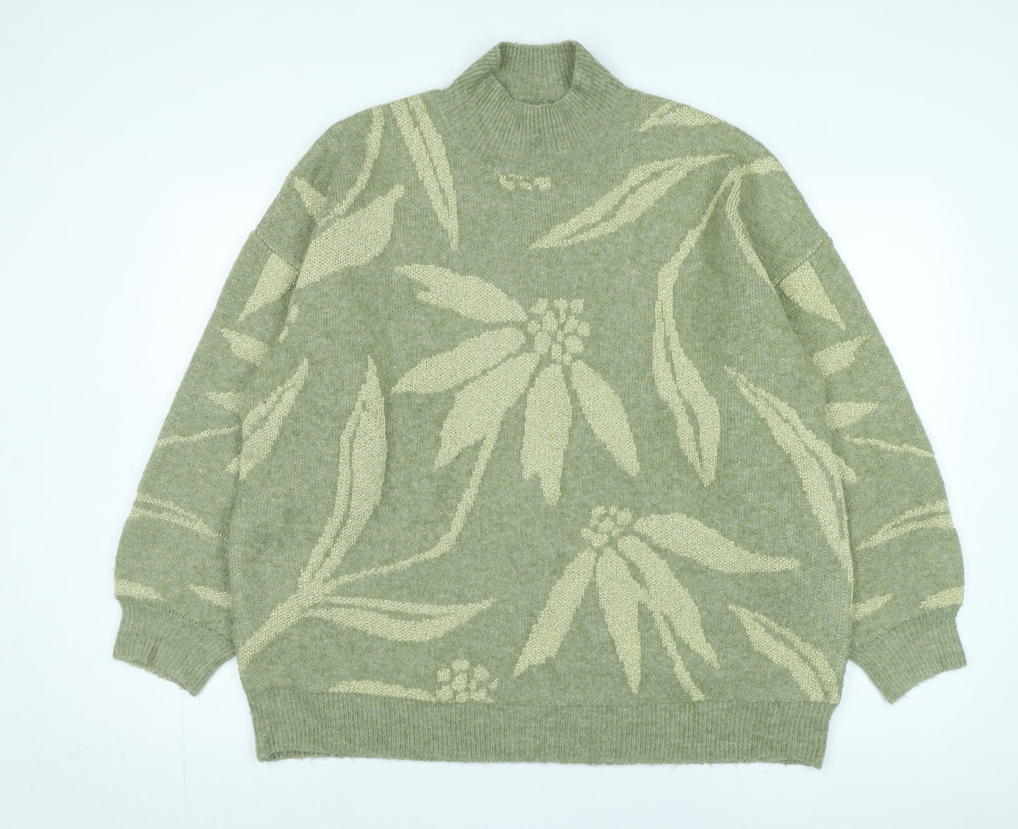 Next Women's Green Floral Pullover Jumper Size 16