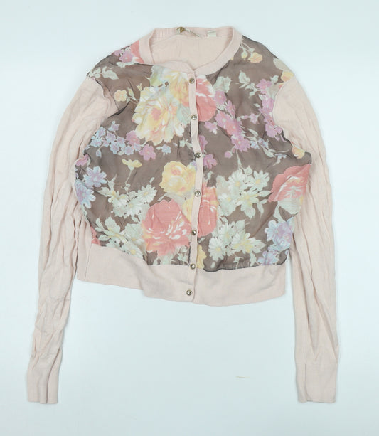 Ted Baker Women's Pink Floral Cardigan Size 10