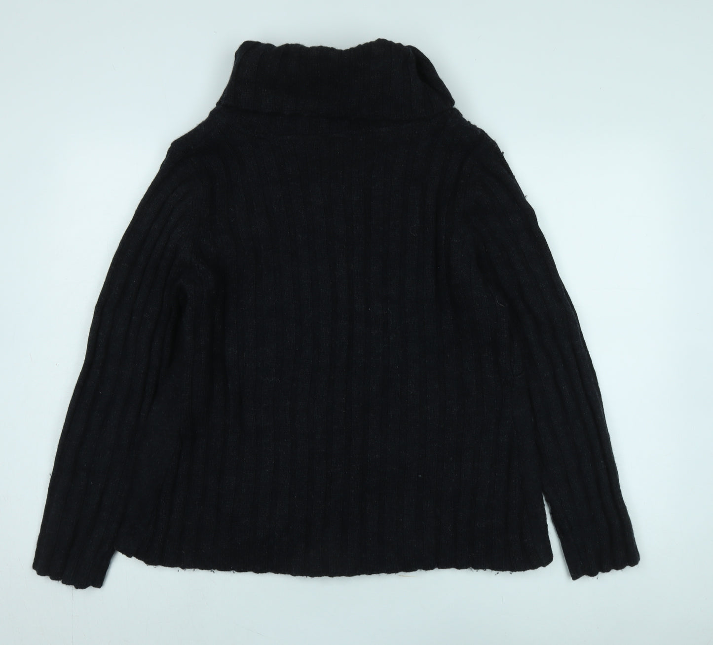 Per Una Women’s Black Cardigan, Roll Neck, Large, Wool