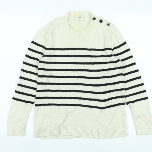 Hush Women's Ivory Striped Pullover Jumper XS