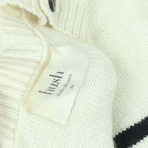 Hush Women's Ivory Striped Pullover Jumper XS