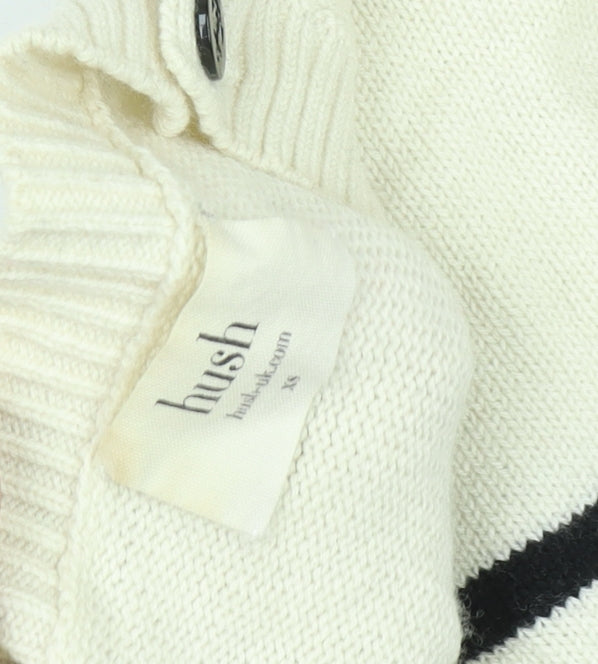 Hush Women's Ivory Striped Pullover Jumper XS