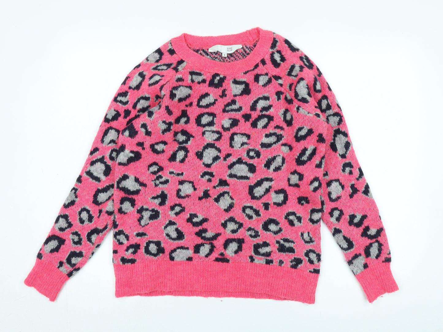 By Henry Holland Women's Pink Animal Print Jumper, Size 8