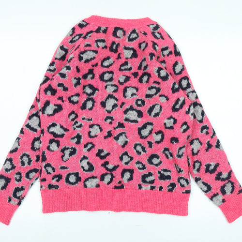 By Henry Holland Women's Pink Animal Print Jumper, Size 8