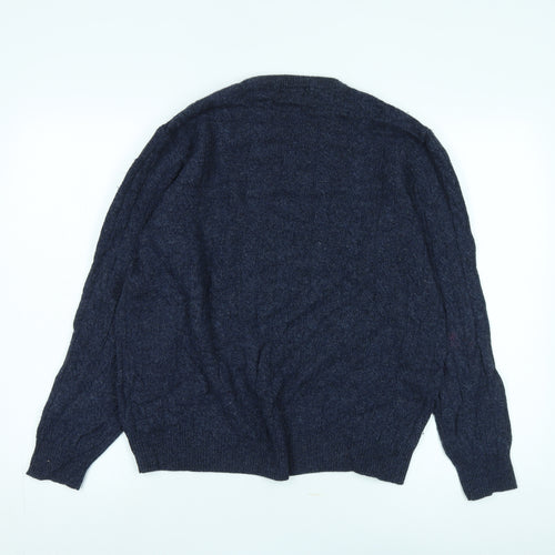 Marks and Spencer Blue Wool Men's Pullover Jumper M