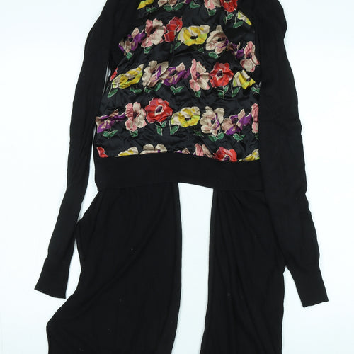 Ted Baker Women's Black Cardigan Size 12 Floral Lightweight