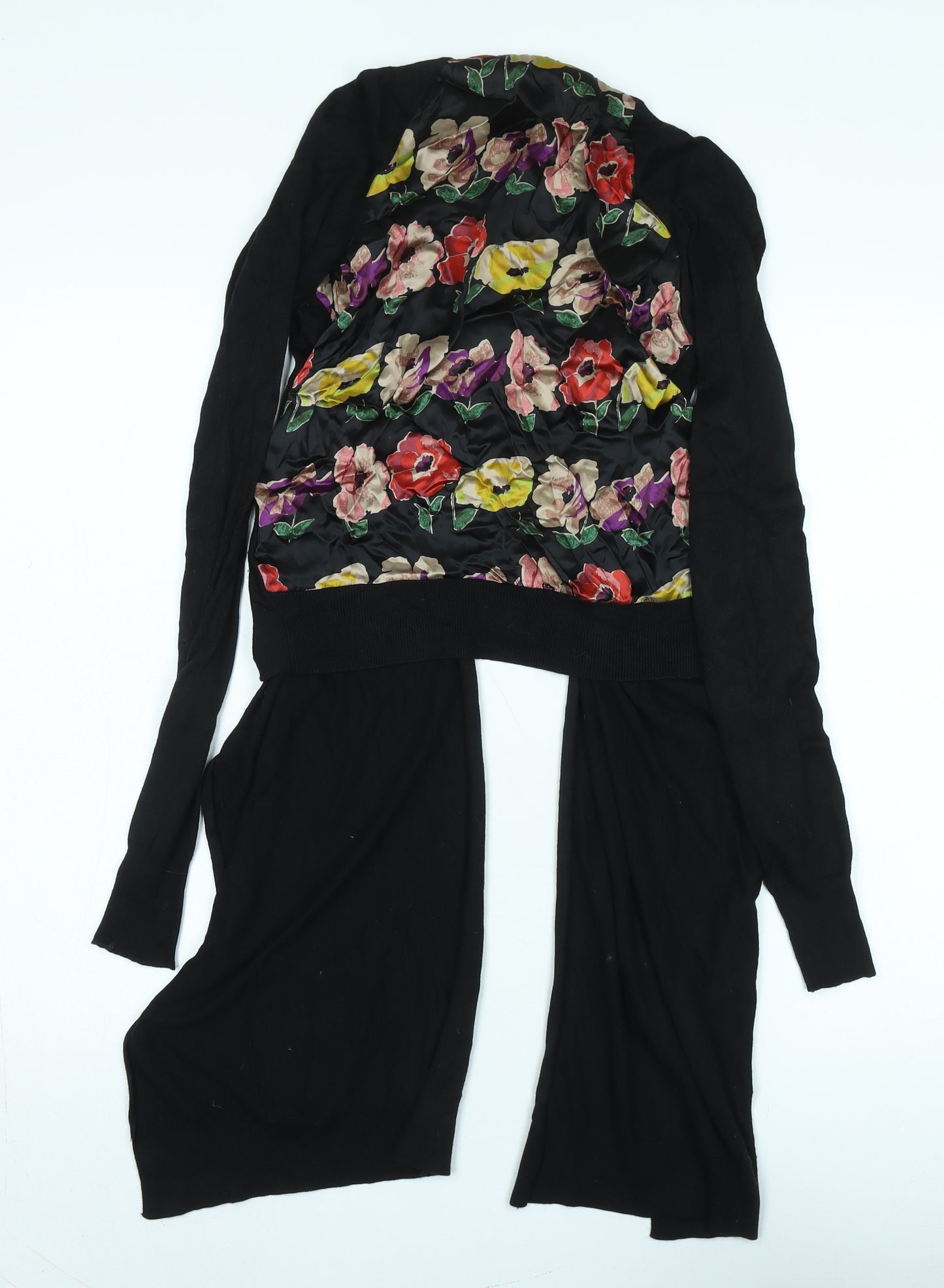 Ted Baker Women's Black Cardigan Size 12 Floral Lightweight