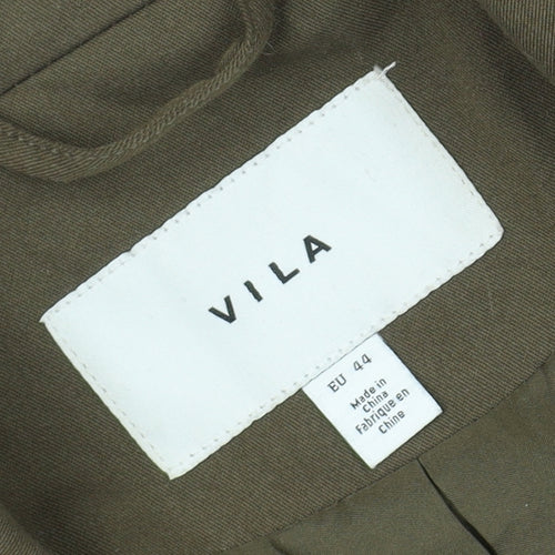 Vila Women's Green Blazer, Size 16, Regular Fit, Twill