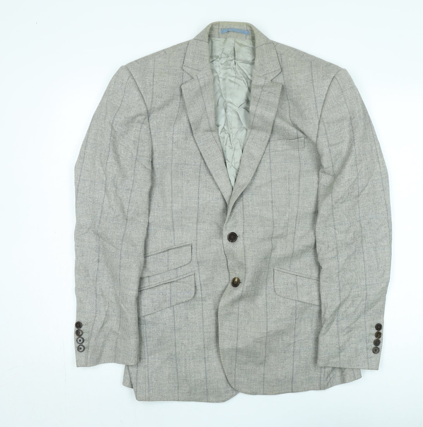 Charles Tyrwhitt Men's Beige Striped Blazer 40R