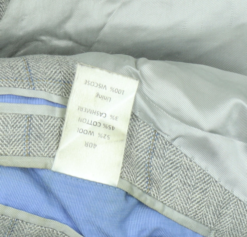 Charles Tyrwhitt Men's Beige Striped Blazer 40R