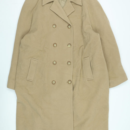 Classic Woman Beige Wool Cashmere Overcoat Size 20