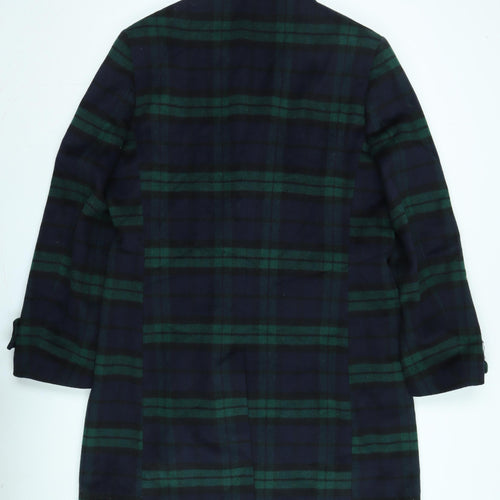 Ferraud Luxury Women's Blue Plaid Overcoat Size 18