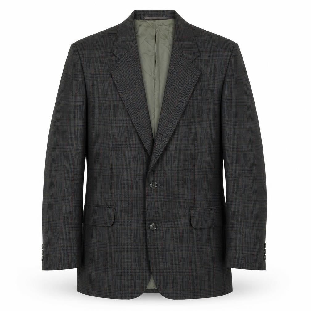 Pierre Cardin Men's Grey Plaid Blazer, Size 40R, Formal Wear