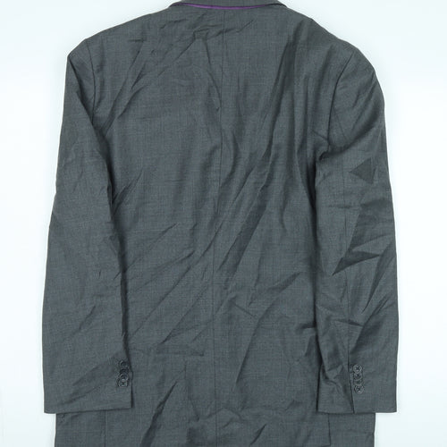Men's Grey Wool Blazer 40R Business Formal Classic