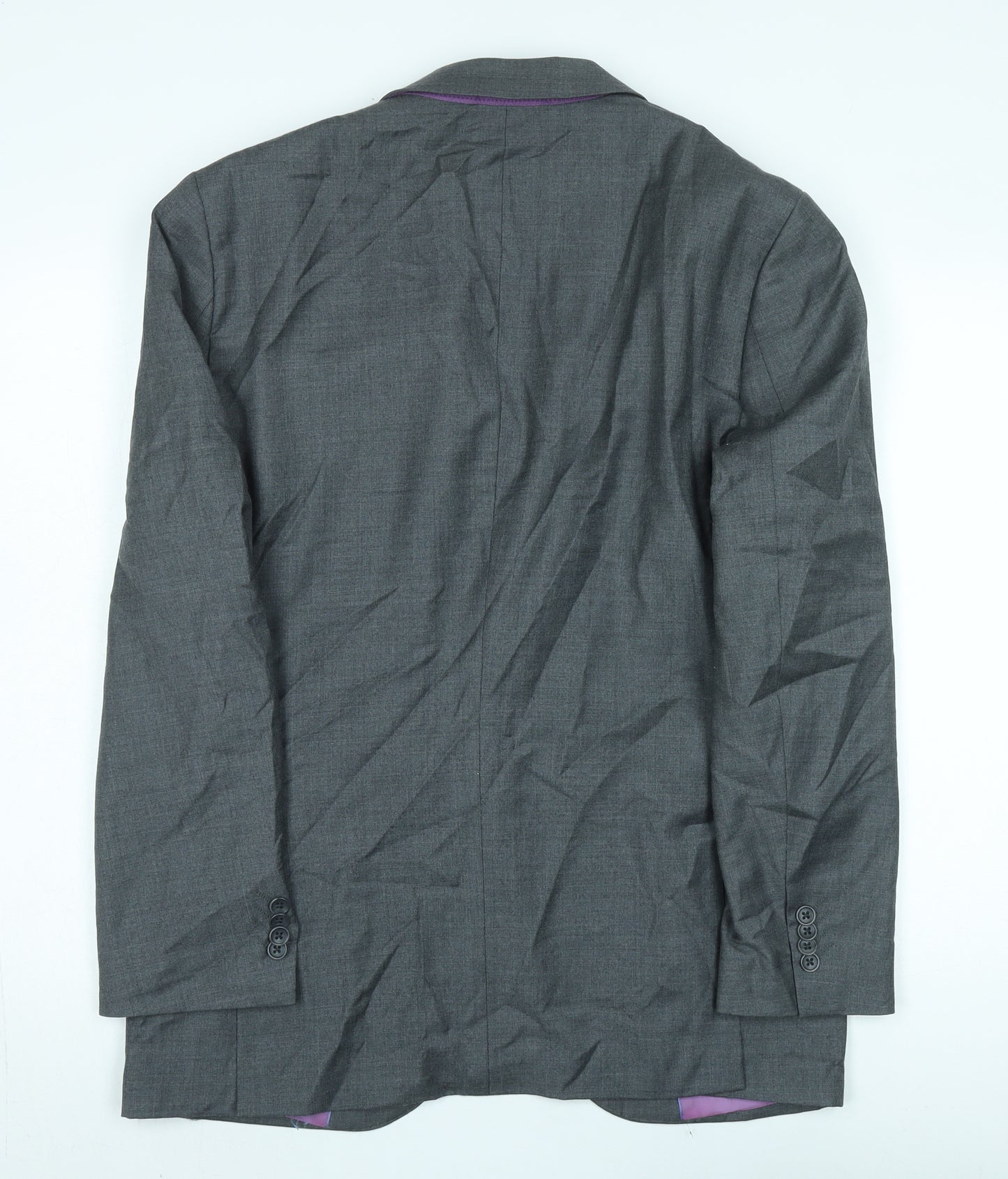 Men's Grey Wool Blazer 40R Business Formal Classic