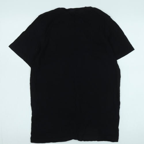 Jack & Jones Men's Black Cotton Crew Neck T-Shirt M