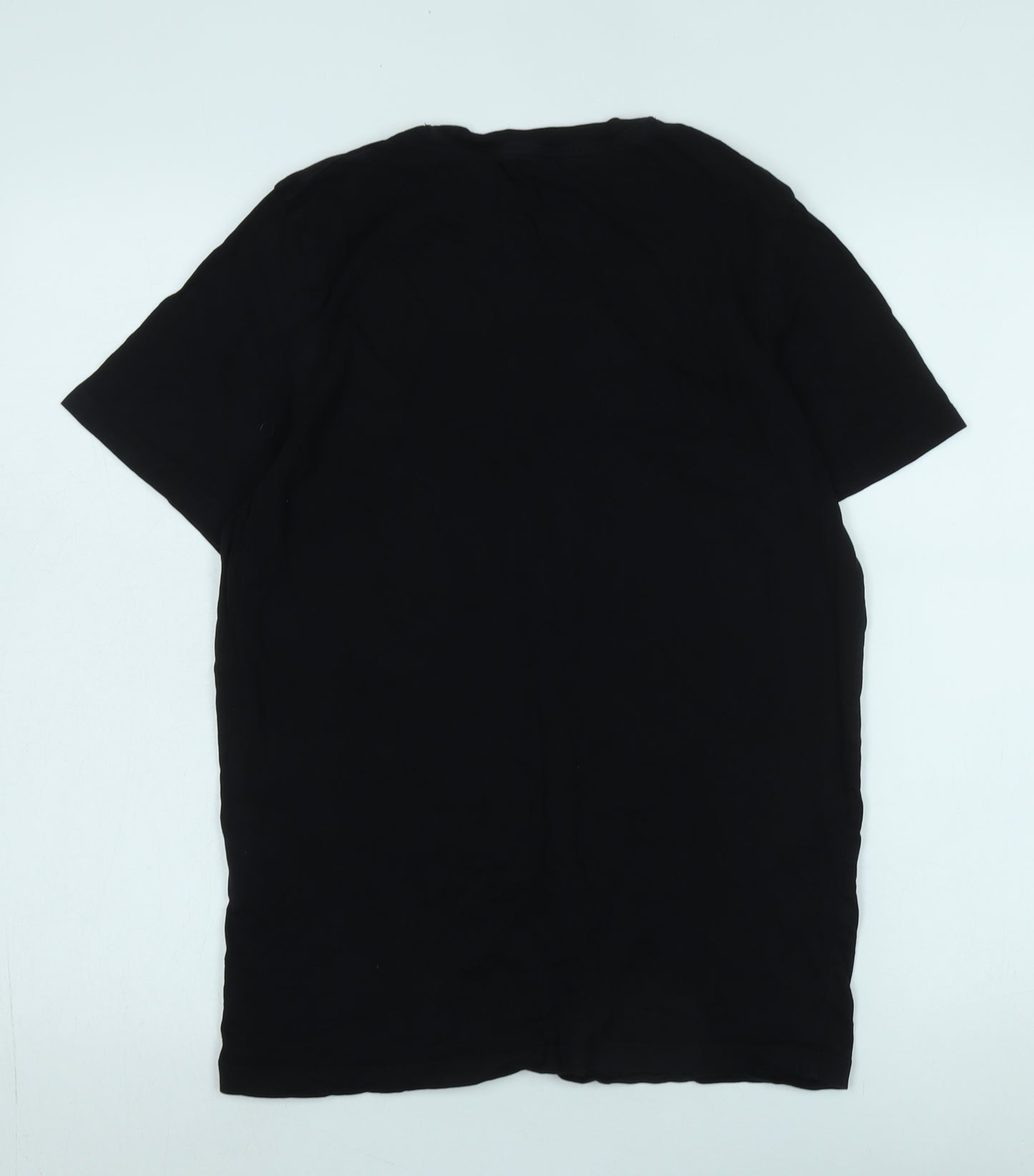 Jack & Jones Men's Black Cotton Crew Neck T-Shirt M