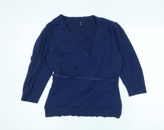 Gap Women's Navy Wrap Jumper Size L