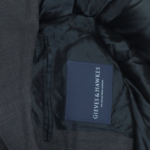 Gieves & Hawkes Men's Black Blazer Size 40 Regular Fit