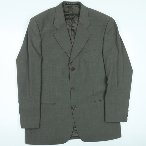 Marks and Spencer Men's Grey Blazer, Size 40R, Classic Fit
