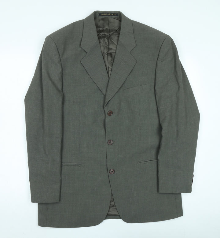 Marks and Spencer Men's Grey Blazer, Size 40R, Classic Fit