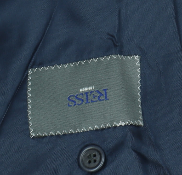 Reiss Men's Black Wool Blazer, Size 44, Formal