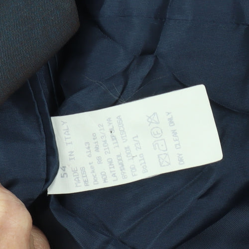Reiss Men's Black Wool Blazer, Size 44, Formal