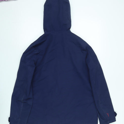 Joules Women's Blue Hooded Rain Coat Jacket Size 10