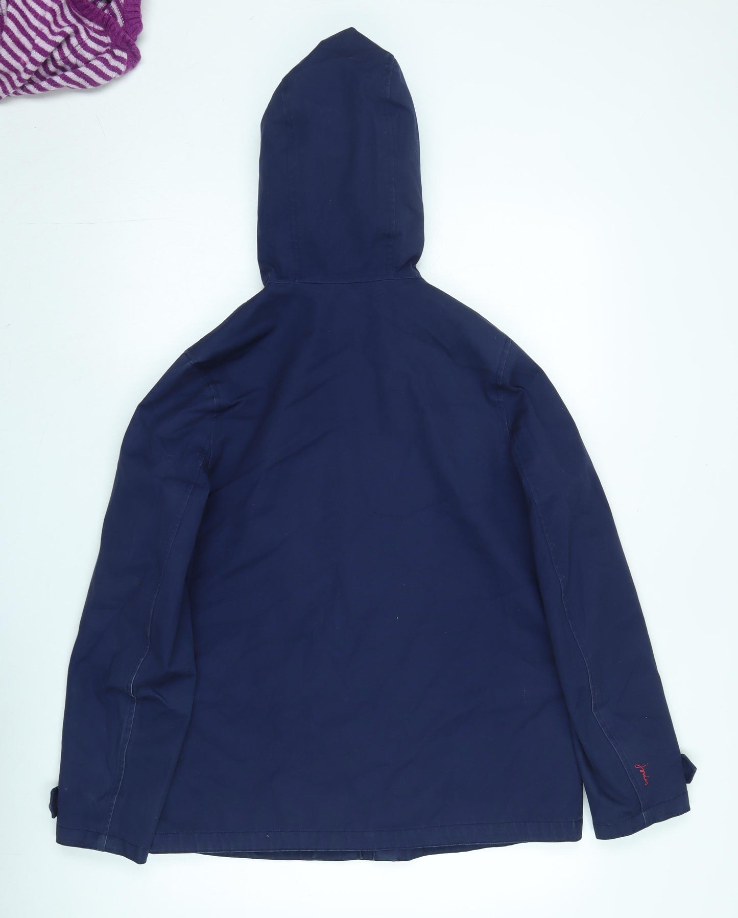 Joules Women's Blue Hooded Rain Coat Jacket Size 10