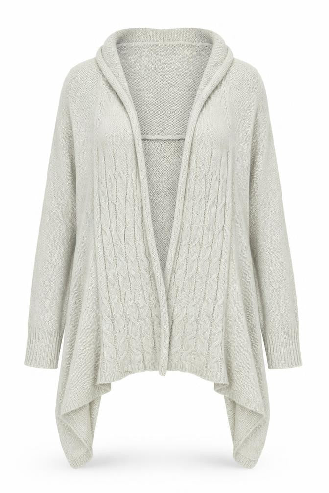 Front view of Part Two Women's Beige Knit Cardigan L