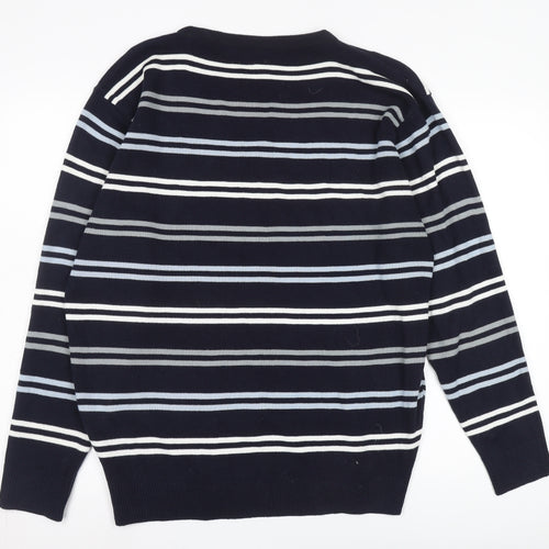 Ozilzo Men's Blue Striped Pullover Jumper L