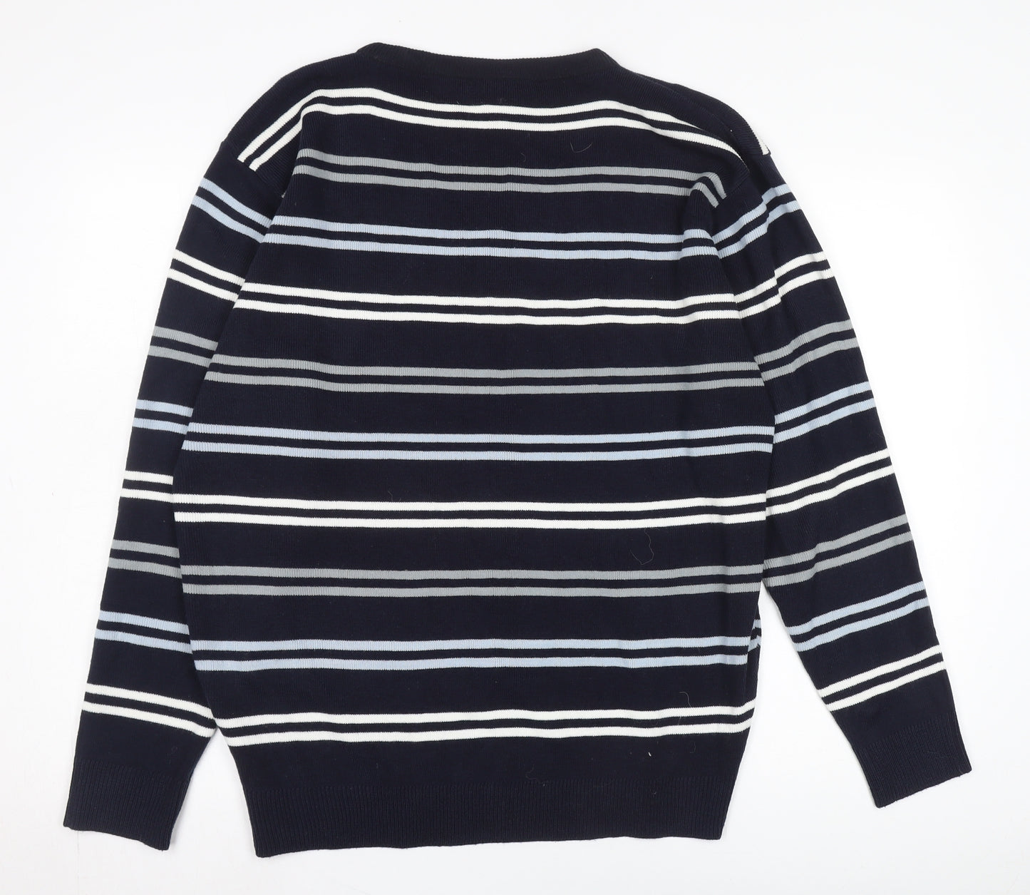 Ozilzo Men's Blue Striped Pullover Jumper L