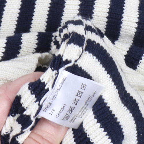 SUIT Men's Ivory Striped Pullover Jumper XL