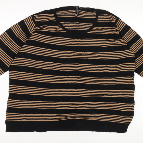 Capsule Women's Plus Black Striped Jumper Size 20/22