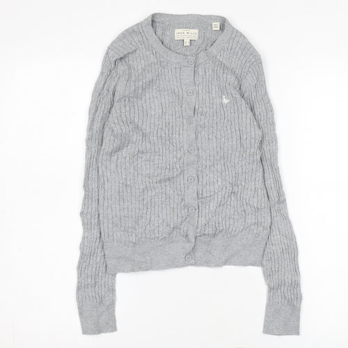 Jack Wills Women's Grey Knit Cardigan, Size 8