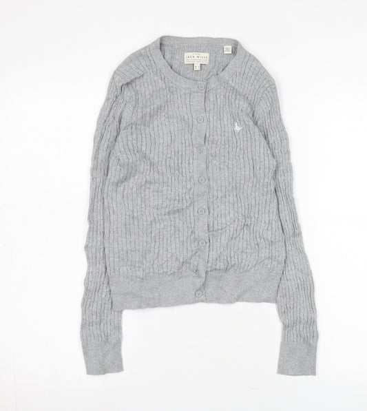 Jack Wills Women's Grey Knit Cardigan, Size 8