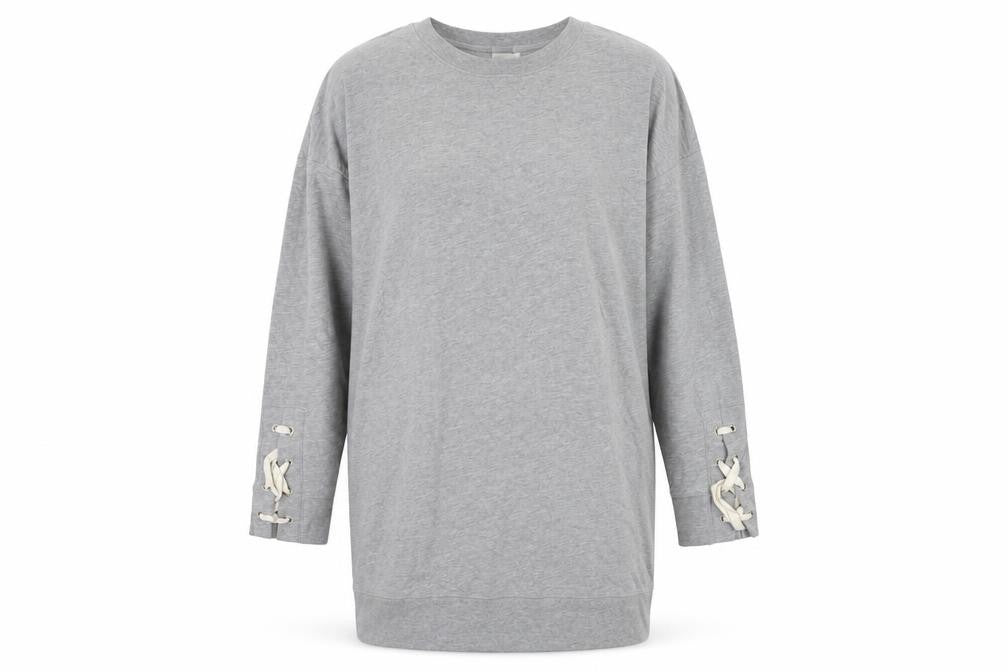 Gap Women's Grey L Pullover Lace-Up Sweatshirt