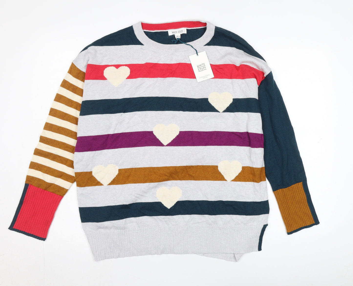 White Stuff Women's Multicoloured Striped Jumper Size 18