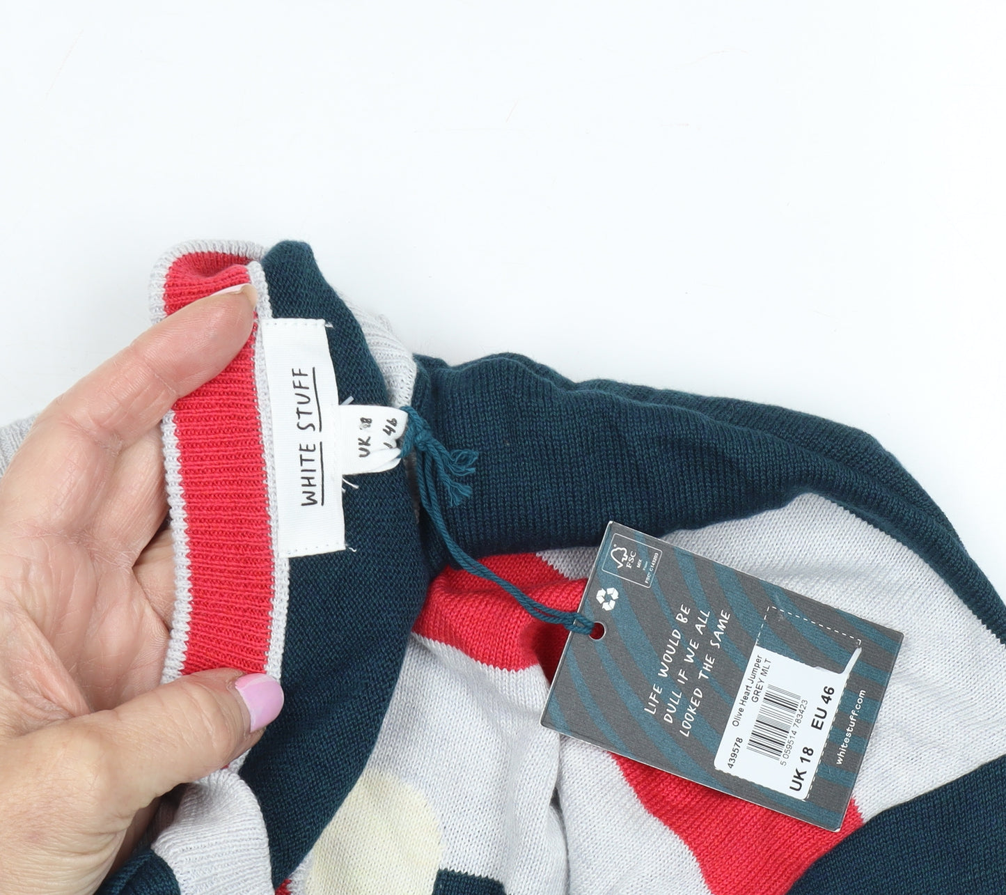 White Stuff Women's Multicoloured Striped Jumper Size 18